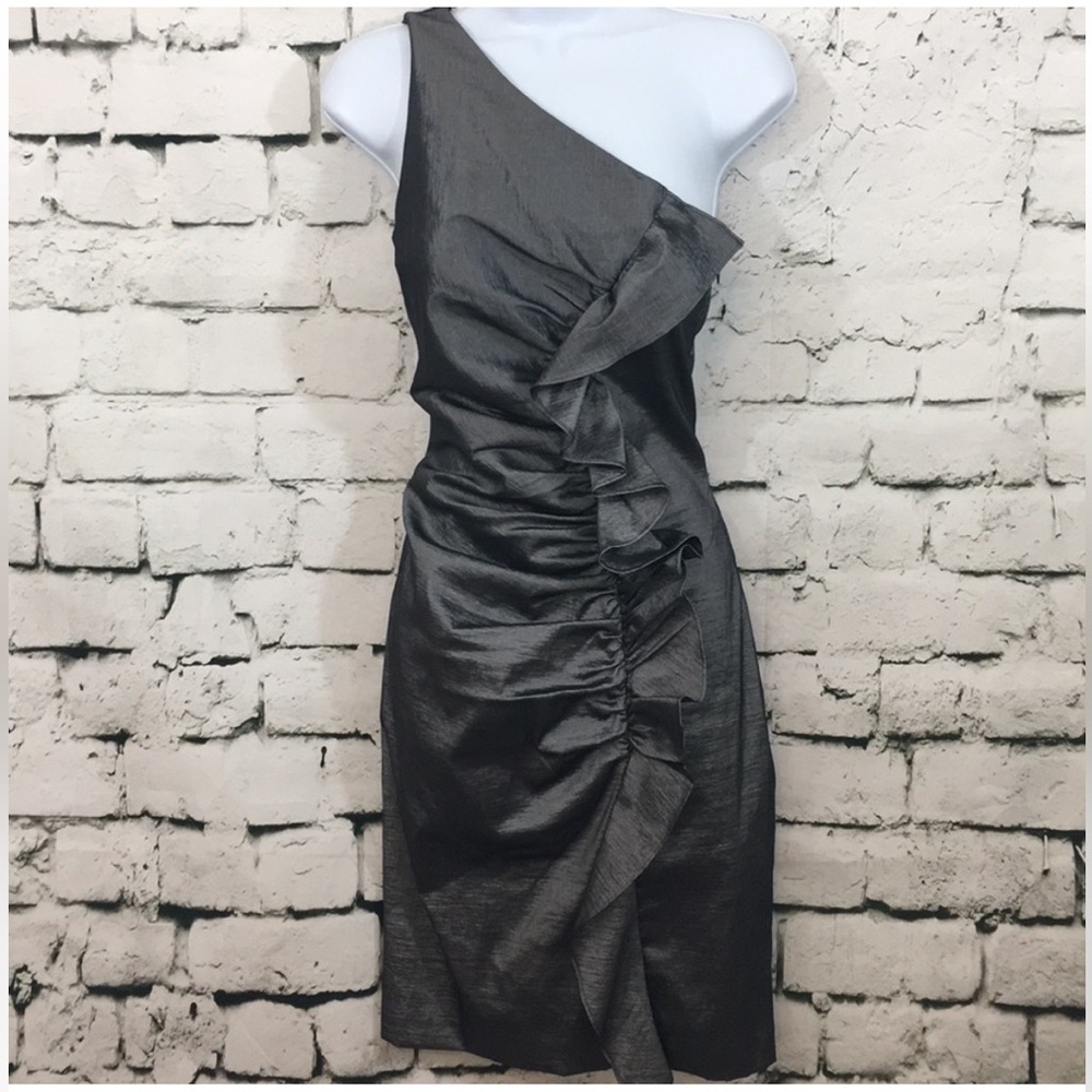 Andrew Marc one shoulder dress with ruffle